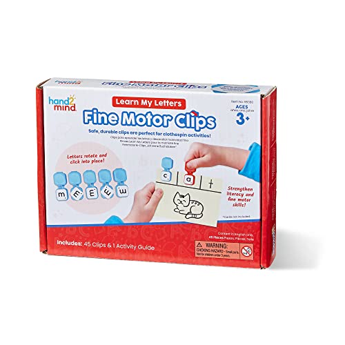 Learning Resources Feinmotorik-Clips „Ich lerne Buchstaben“, Wäscheklammern-Aktivitäten für Kinder, Buchstabentraining für Vorschulkinder, Spielzeug für das Pinzettengriff-Training, Lesematerial von hand2mind