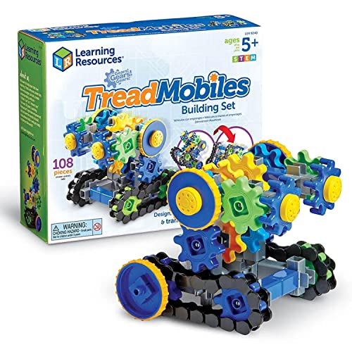 Learning Resources Gears! Gears! Gears! Zahnriemen-Maschinen, MINT, Baukasten, 108 Teile, ab 5 Jahren von Learning Resources