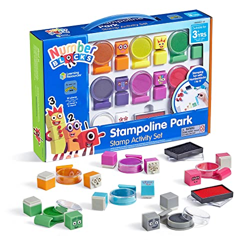 Learning Resources Numberblocks Stampoline-Freizeitpark, Stempel-Aktivitätsset, Mehrfarbig, Numberblocks-Farben, auswaschbare Stempelfarben, Geschenke für Kinder ab 3 4 5 6 Jahren, Jungen und Mädchen von Learning Resources