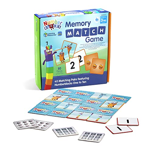 Learning Resources Numberblocks Memoryspiel für Kinder ab 3 Jahren, Spiel zum Bilden von Bildpaaren für Kinder ab 3 Jahren, Reisespiel für Kinder, mit 4 verschiedenen Zuordnungsmöglichkeiten von Learning Resources