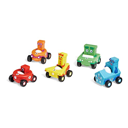 Learning Resources Mini-Autoset, 5 Autos, Numberblocks-Geschenke, Fahrzeuge mit beweglichen Rädern, Zählen Lernen 1-5, ab 3 Jahren von Learning Resources