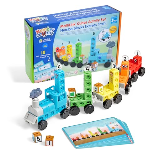 Learning Resources MathLink Würfelset Numberblocks Expresszug, Alter 3 4 5 6, Spielzüge, CBeebies Spielzeug, Mathe-Spielzeug, Zahlenspielzeug, Numberblocks Würfel zählen, EYFS, 10 Matheaktivitäten von Learning Resources