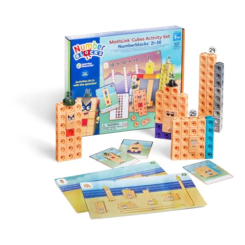 Learning Resources MathLink Cubes Numberblocks 21–30 Aktivitätenset, Spielzeug für 3-jährige Jungen und Mädchen, 20 Aktivitäten zur TV-Serie, Sensorisches Spielzeug für Autismus von Learning Resources