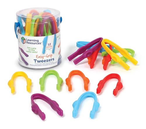 Learning Resources LER2965 Easy-Grip Tweezers Greiffreundliche, ab 2 Jahren, Feinmotorik-Spielzeug, Pinzette für Kinder, Vorschul-Lernaktivitäten, Unterrichtsmaterial, Multi, Medium von Learning Resources