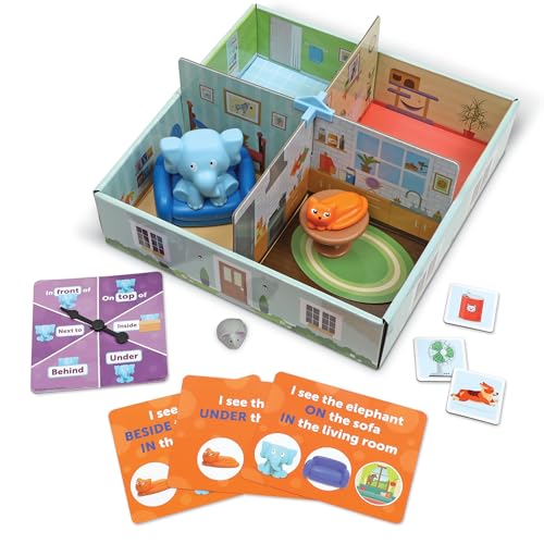 Learning Resources LER5454 Elephant in The Room Positional Word Activity Elefant im Raum Aktivitäts-Set Positionswörter, Alter 4+, Lernspiele, Spiele 4-8, Brettspiele für Kinder 4-6, Multi, Medium von Learning Resources