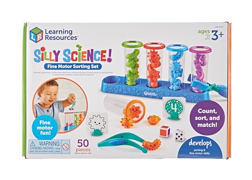 Learning Resources Lustige Wissenschaften – Feinmotorik-Sortierset, Mint-Spielzeug für Kinder, Lernspielzeug, Training vorschulischer feinmotorischer Fertigkeiten, 55 Teile, ab 3 Jahren von Learning Resources