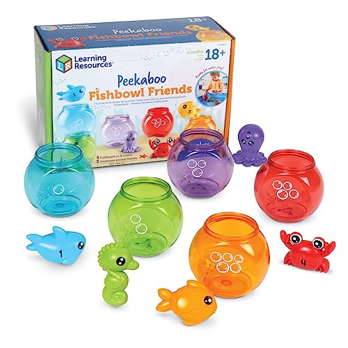 Learning Resources Versteckspiel – Tierische Freunde im Goldfischglas, ab 18 Monaten, Spielzeug für Babys, pädagogisches Spielzeug, Fisch-Spielzeug, Spielzeugtiere, Spielzeug für die Badewanne von Learning Resources