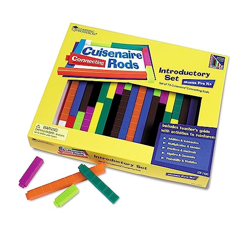 Learning Resources Zusammensteckbare Cuisenaire-Stäbchen aus Kunststoff – Einsteigerset (Set mit 74 Stück) von Learning Resources