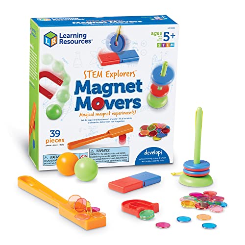Learning Resources Magnet Movers, Welt der Magneten – STEM Explorers, hufeisenmagnet & ringmagnet, magnete experimente & forscherset für kinder, experimente für kinder ab 5+ von Learning Resources