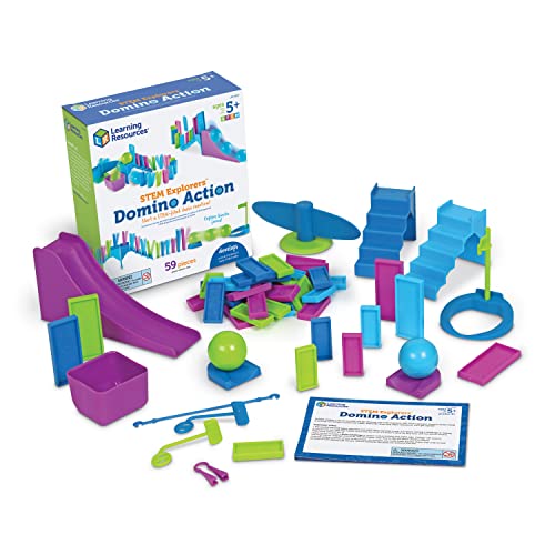 Learning Resources STEM Explorers Dominosteine in Aktion, Mint-Spielzeug für Kinder, 59-teilig, ab 5 Jahren von Learning Resources