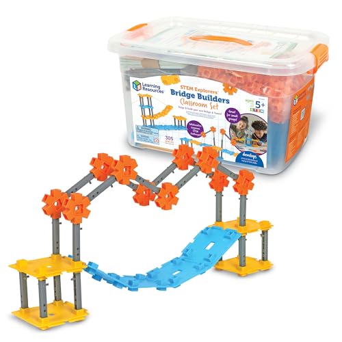 Learning Resources Mint Explorers Brückenbauer Klassenzimmer-Set, Mint-Spielzeug ab 5 Jahren, Konstruktionsspielzeug, Ingenieursspielzeug, 305 Teile von Learning Resources