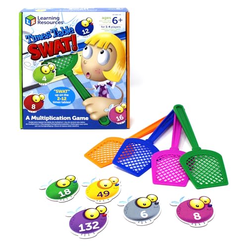 Learning Resources Times Table Swat, multiplikationstabell, fliegenklatsche Spiel, Math swatters, grundschule, mathespiele, lernspiele ab 6 Jahre von Learning Resources