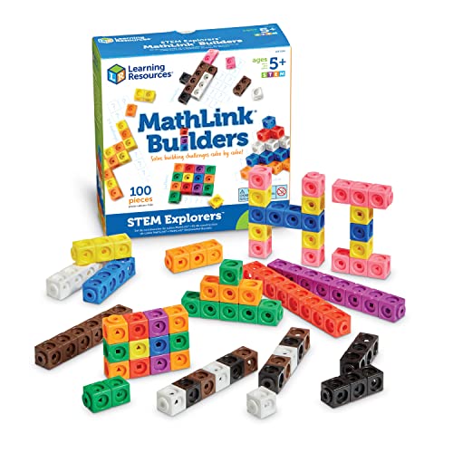 Learning Resources MathLink Builders - STEM-Entdecker, steckwürfel grundschule, rechenhilfe grundschule, Montessori rechnen, rechenstäbchen, rechenwürfel, Mathe Spiel, rechenspiel, 5+ von Learning Resources