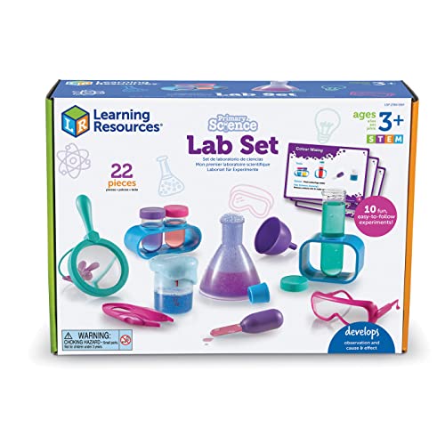 Learning Resources Naturwissenschaften in der Vorschule – Laborset für Kinder (Pink), Experimentierkasten für Kinder, mit 10 Experimenten, Mint-Spielzeug für Vorschulkinder, Messbecher, 3+ von Learning Resources