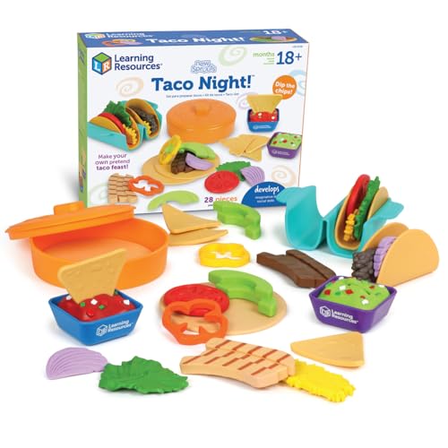 Learning Resources New Sprouts Taco Night! 28 Stück - Spielfutter für Kinder ab 18 Monaten, Lebensmittelgeschäft Pretend Play Toys, Play Kitchen Accessories von Learning Resources