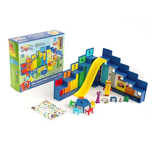 Learning Resources Numberblocks Deluxe-Spielset „Step Squad-Hauptquartier mit Nachbarzahlen“ ab 3 Jahren, enthält Sammelfigur DREI, geheime, verborgene Spionagefunktionen und einen Aufkleberbogen von Learning Resources