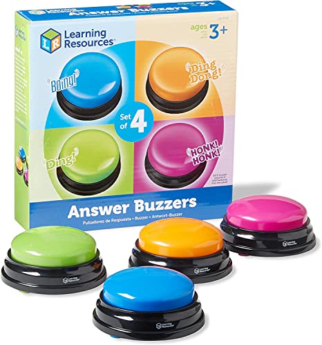 Learning Resources Original Antwort-Buzzer (4 Stück), 19.6 x 19.6 x 5.1 cm, Sortiert von Learning Resources