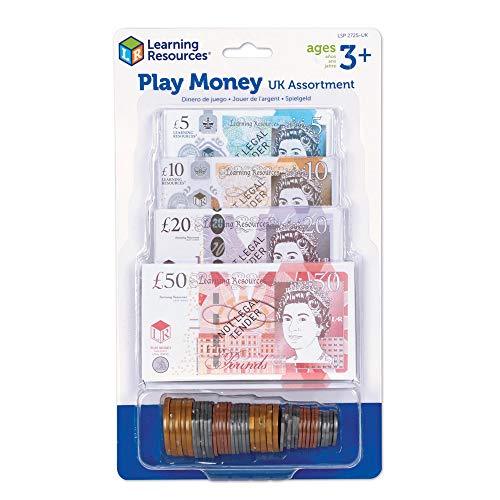 Learning Resources Pretend & Play Spielgeld Großbritannien (Blister), fake prop money, movie money, spielgeld scheine, spielgeld münzen, spielgeld scheine und münzen, spielgeld kinder, kaufladen kasse von Learning Resources