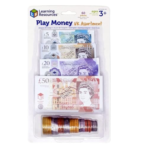 Learning Resources Pretend & Play Spielgeld Großbritannien (Blister), fake prop money, movie money, spielgeld scheine, spielgeld münzen, spielgeld scheine und münzen, spielgeld kinder, kaufladen kasse von Learning Resources