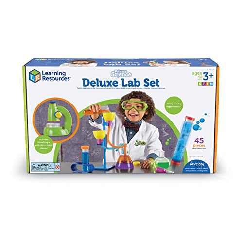 Learning Resources Primary Science Deluxe-Laborset, 20 wissenschaftliche Experimente für Kinder, Realistische Laborinstrumente für Kinder, Mint-Spielzeug für Vorschulkinder, 45-teilig, 3+ von Learning Resources