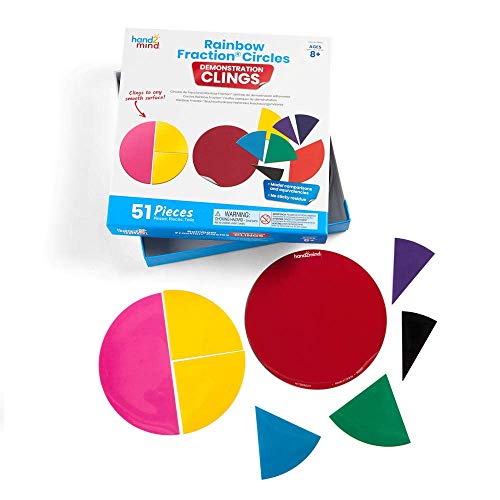 Learning Resources Rainbow Fraction Circles Demonstration Clings, They Cling to Any Smooth Surface, No More Magnets, Ages 8+, 92860 von Learning Resources