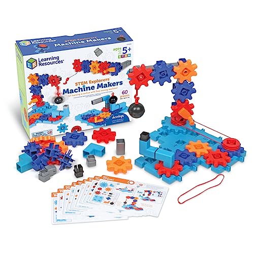 Learning Resources STEM Explorers Maschinenbauer, 50-teilig, ab 5 Jahren, Mint-Spielzeug, Mint-Bauspielzeug, Mint-Baukästen, Technikspielzeug, Spielzeug zum Selberbauen von Learning Resources