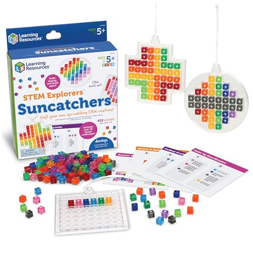 Learning Resources LER9465 Explorers Sonnenfänger für Fenster, Geschenke für 5-Jährige, 30 Mint-Herausforderungen, wiederverwendbares Bastelset, 422 Teile, Multi von Learning Resources