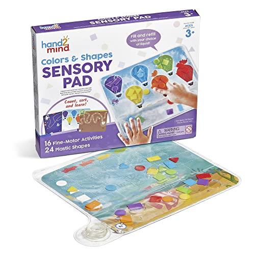 Learning Resources Sensorik-Kissen „Farben und Formen“, wiederverwendbarer Sensorikbeutel für Kinder, Feinmotorik-Spielzeug, 16 Feinmotorik-Aktivitäten, 24 Kunststoffformen, ab 3 Jahren von hand2mind