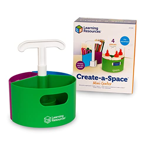 Learning Resources Create-A-Space Mini Aufbewahrungszentrum für Utensilien, stiftebox, stiftehalter, kinder schreibtisch organizer & klassenzimmer organisation, stifteköcher, schreibtischorganizer von Learning Resources