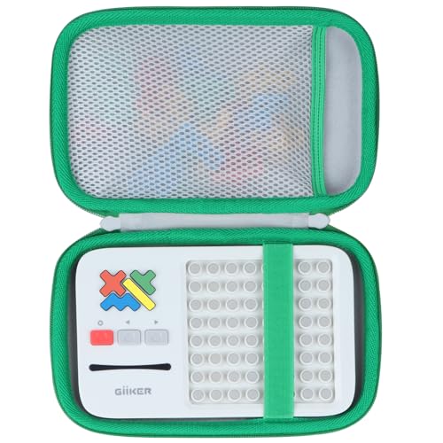 Lebakort Hart Tasche Hülle Etui für GiiKER Super Blocks Muster-Matching-Puzzlespiele (Weißer + grüner Reißverschluss) von Lebakort