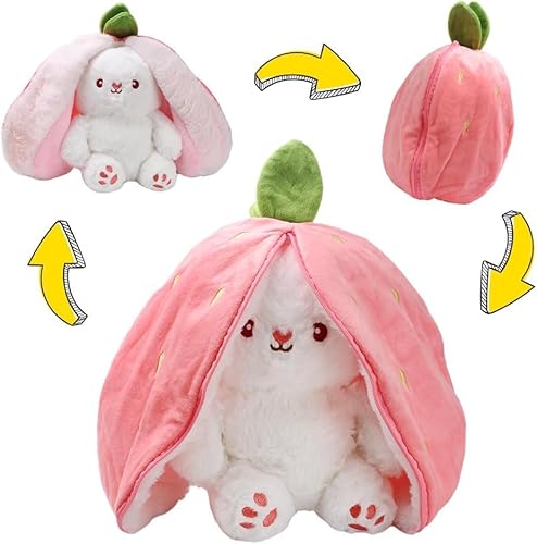 Lebenistgut Plüschtier, Hase Kuscheltier, Bunny Plush, Erdbeer Hasen Kuscheltier, Kuscheltier Hase, Osterhase, Erdbeer Kuscheltier Hase von Lebenistgut