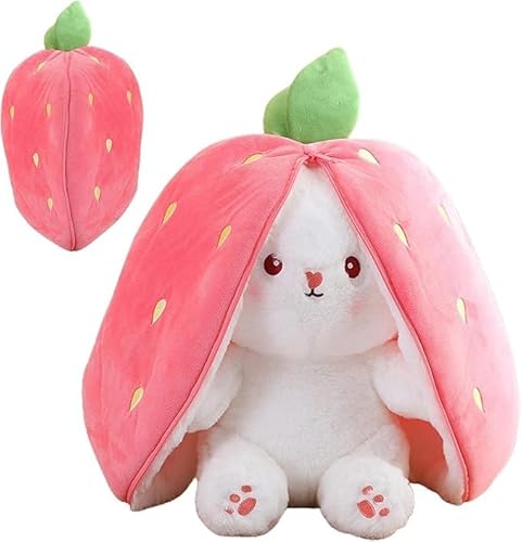 Lebenistgut Plüschtier, Hase Kuscheltier, Bunny Plush, Erdbeer Hasen Kuscheltier, Kuscheltier Hase, Osterhase, Erdbeer Kuscheltier Hase von Lebenistgut