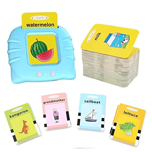 Sprechende Flashcards, Sprechende Lernkarteikarten,Sprechende Flash Karten Lernspielzeug, 112 Blätter 224 Wörter, Montessori Interaktives Geschenk, Interaktives Spielzeug Geschenk Für Jungen Mädchen von Lecerrot