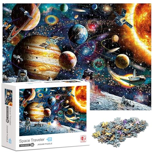 Ledeak Puzzle 1000 Teile, Klassische Puzzle für Erwachsene und Kinder, Farbenfrohes Herausforderndes Puzzle Stress Abbauen Puzzlespiel, Impossible Puzzle für Die Ganze Familie (Interstellar Explorer) von Ledeak