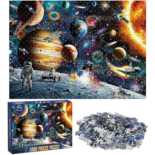 Ledeak Puzzle 1000 Teile Erwachsene, Klassische Puzzles für Erwachsene, Jigsaw Puzzle 1000 Teile, Erwachsenen Puzzle mit Panoramabild, Familien Puzzlespiel, Ideal Als Wandbild (Weltraumreisender) von Ledeak