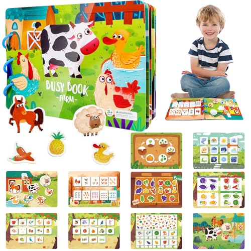 Ledeak Ruhiges Buch Montessori for Toddlers, Sensorisches Montessori Spielzeug Beschäftigtes Buch, Vorschule Buch Pädagogisches Lernspielzeug Geschenk für Kinder 2 3 4 5 Jahre Mädchen Junge (Satz 12) von Ledeak