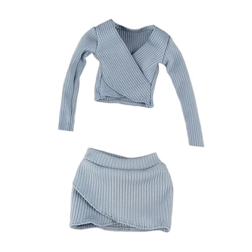 LeeQinersw 2 Stück Puppenkleidung Damen Oberteil Set mit Kurzem Rock Als Zubehör Im Maßstab 1 6 Zum Anpassen für 12 Zoll Weibliche Figuren Und Als Kostümzubehör, Blau LeeQinersw 2 Stück Puppenkleidung Damen Oberteil Set mit Kurzem Rock Als Zubehör Im Maßstab 1 6 Zum Anpassen für 12 Zoll Weibliche Figuren Und Als Kostümzubehör, Blau von LeeQinersw