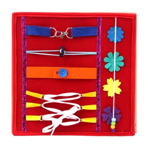 LeeQinersw Fidget Decke Als Beschäftigungsdecke Und Motorikspielzeug EIN Lernspielzeug Zum Spielerischen Erlernen von Alltagsfähigkeiten für Kinder Als Partygesc, Rot LeeQinersw Fidget Decke Als Beschäftigungsdecke Und Motorikspielzeug EIN Lernspielzeug Zum Spielerischen Erlernen von Alltagsfähigkeiten für Kinder Als Partygesc, Rot von LeeQinersw