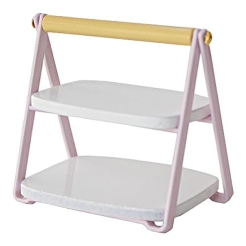 LeeQinersw Puppenhaus Regal Kleines Lagerregal für Den Marktstand Als Verkaufsregal Und Brotständer Zweistöckiges Design mit Holzmaserung für Kaufläden, Rosa LeeQinersw Puppenhaus Regal Kleines Lagerregal für Den Marktstand Als Verkaufsregal Und Brotständer Zweistöckiges Design mit Holzmaserung für Kaufläden, Rosa von LeeQinersw