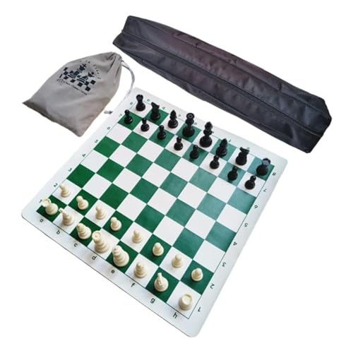LeeQinersw Schachspiel Als Komplettes Schachset Und Strategiespiel Eine Reiseschach Garnitur Aus Pflegeleichtem PVC mit Tasche für Die Ganze Familie auf Reisen, Doppelzimmer mit LeeQinersw Schachspiel Als Komplettes Schachset Und Strategiespiel Eine Reiseschach Garnitur Aus Pflegeleichtem PVC mit Tasche für Die Ganze Familie auf Reisen, Doppelzimmer mit von LeeQinersw