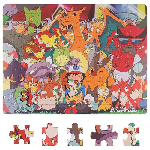 Puzzle 104 Teile,Kinderpuzzle,Cartoon Figur Puzzle,Puzzle Für Kinder Ab 3 Jahren,Farbenfrohes Legespiel,Geschicklichkeitsspiel Für Die Ganze Familie,Tolles Geschenk Für Kinder Und Fans(B) von Lefeesiam