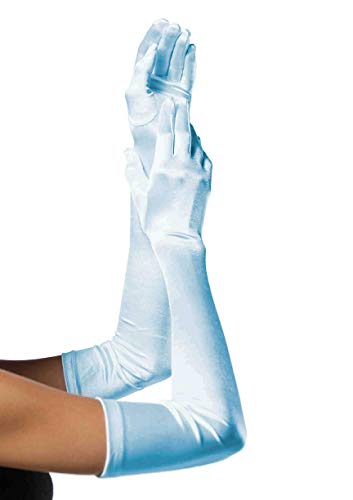 LEG AVENUE Damen Leg Avenue 16b - Ekstra lange satinhandsker, en størrelse (lyseblå) Extra Long Satin Gloves, Hellblau, Einheitsgröße EU von LEG AVENUE