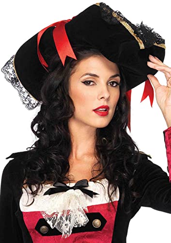 Leg Avenue 2098 - Piraten Hut, schwarz, Einheitsgröße, Damen Karneval Kostüm Fasching von LEG AVENUE
