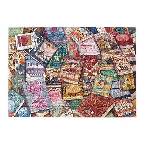 Legami-Puzzle mit 1000 Teilen, mit Anleitungsposter und Stoffumschlag, Brettspiel, in plastifizierter Pappe und Stoff, Book Lover Thema, 68 x 48 cm von LEGAMI