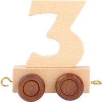 Small foot 10555 - Zahlenzug 3, Holz, Natur, Anhänger, Höhe: 6 cm von Legler