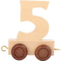 Small foot 10557 - Zahlenzug 5, Holz, Natur, Anhänger, Höhe: 6 cm von Legler