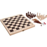 Small foot 3453 - Spieleklassiker 3in1 im Holzkoffer (Schach/Dame/Backgammon), Holz von Legler