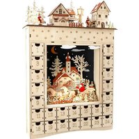 Small foot 10215 - Adventskalender Wintertraum mit Beleuchtung, Holz, 34x52x7,5 cm von Legler