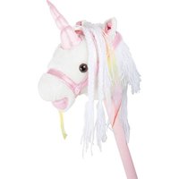 Small foot 10279 - Steckenpferd Weißes Einhorn, mit Geräusch-Funktion, weiß/rosa, Länge: 90cm von Legler