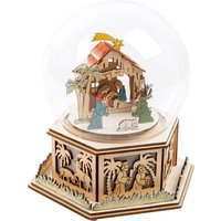 Small foot 11389 - Leuchtglocke Krippe mit Spieluhr Stille Nacht, Holz/Glas, Höhe 21cm von Legler